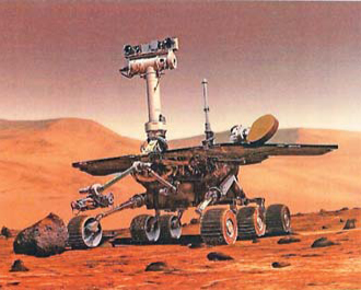 Один из автоматических аппаратов движется по Марсу